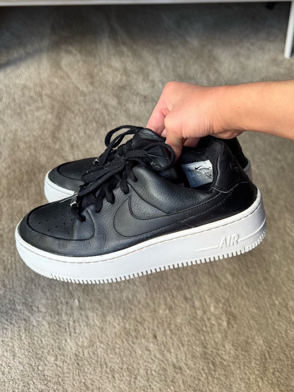 Nike Leather Sneakers with White Platform Sole